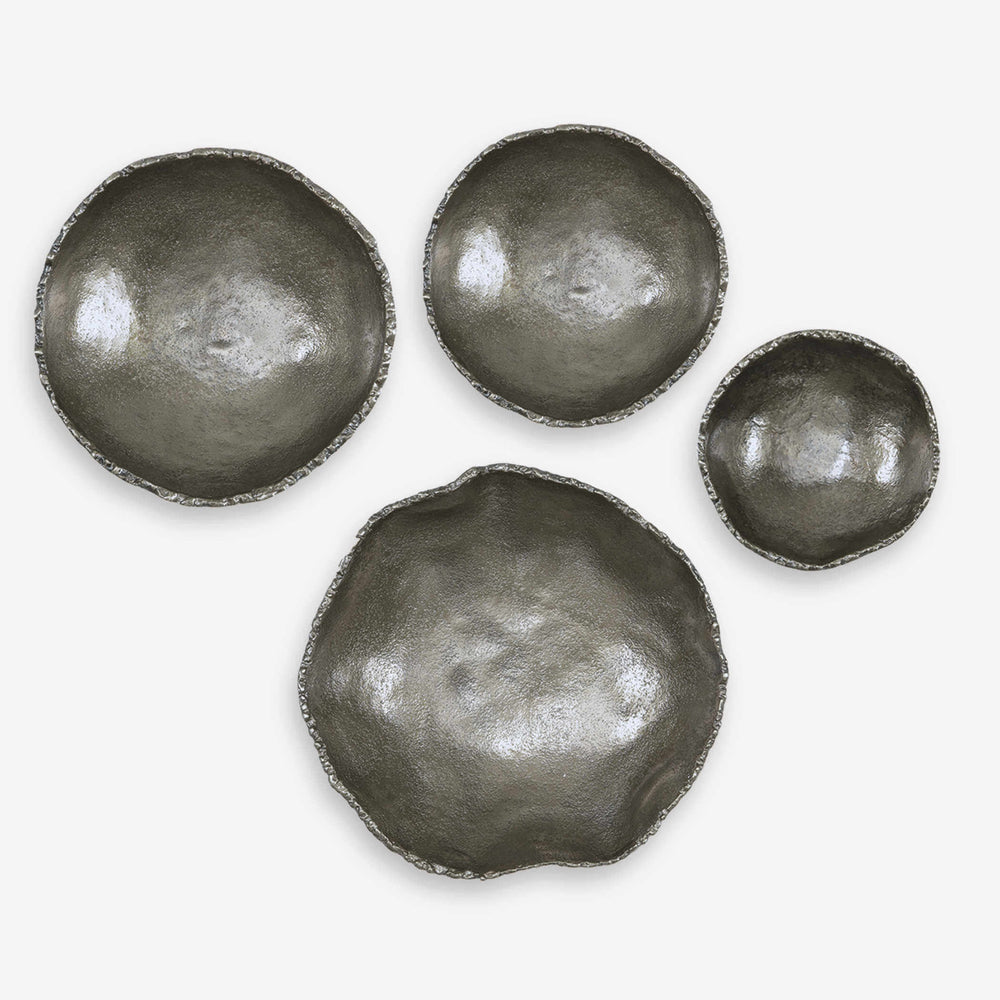 Lucky Coins Wall Decor, Nickel, Set of 4-Accessories-High Fashion Home