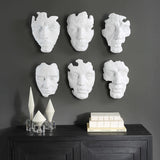 Self-Portrait Wall Decor, White, Set of 6-Accessories-High Fashion Home