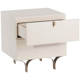 Celine Small Nightstand, Cream-Furniture - Storage-High Fashion Home