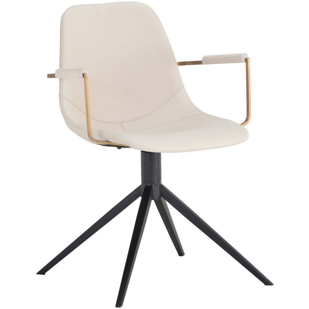 Cassius Swivel Dining Chair, Dillon Cream-Furniture - Dining-High Fashion Home