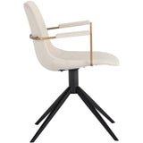 Cassius Swivel Dining Chair, Dillon Cream-Furniture - Dining-High Fashion Home