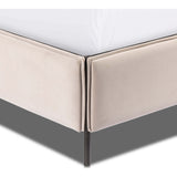 Leigh Queen Bed, Velvet Sand-Furniture - Bedroom-High Fashion Home