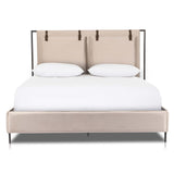 Leigh Queen Bed, Velvet Sand-Furniture - Bedroom-High Fashion Home