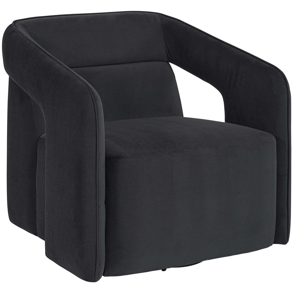 Kendrick Swivel Chair, Abbington Black-Furniture - Chairs-High Fashion Home