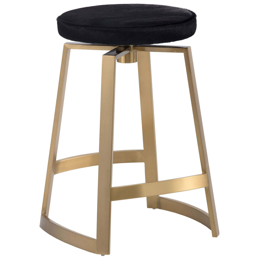 Hendrix Swivel Counter Stool, Black-Furniture - Dining-High Fashion Home