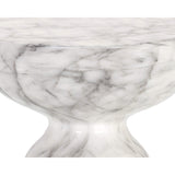 Goya Side Table, White Marble Look-Furniture - Accent Tables-High Fashion Home