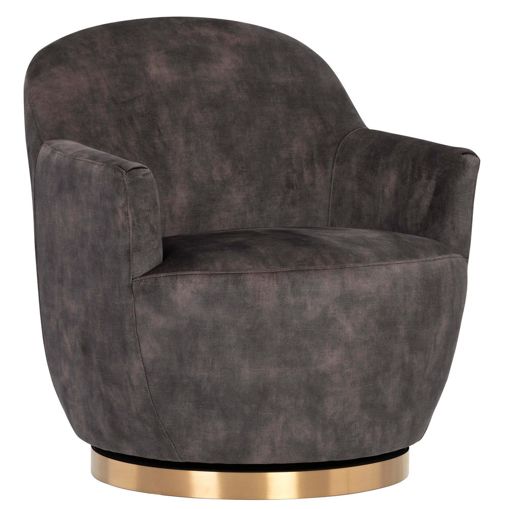 Casey Swivel Chair, Nono Shitake-Furniture - Chairs-High Fashion Home