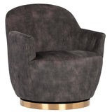 Casey Swivel Chair, Nono Shitake-Furniture - Chairs-High Fashion Home