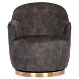 Casey Swivel Chair, Nono Shitake-Furniture - Chairs-High Fashion Home