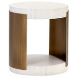 Cavette Side Table, White-Furniture - Accent Tables-High Fashion Home