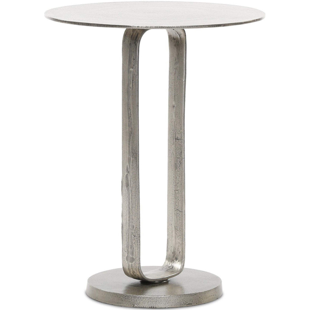 Douglas End Table, Antique Nickel-Furniture - Accent Tables-High Fashion Home