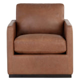 Portman Leather Swivel Chair, Marseille Camel-Furniture - Chairs-High Fashion Home