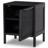 Sydney Right Nightstand, Black Wash w/Black Cane-Furniture - Bedroom-High Fashion Home