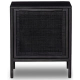 Sydney Left Nightstand, Black Wash w/Black Cane-Furniture - Bedroom-High Fashion Home