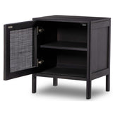 Sydney Left Nightstand, Black Wash w/Black Cane-Furniture - Bedroom-High Fashion Home