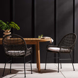 Bandera Outdoor Woven Dining Chair, Black, Set of 2-Furniture - Dining-High Fashion Home