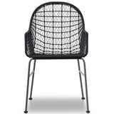 Bandera Outdoor Woven Dining Chair, Black, Set of 2-Furniture - Dining-High Fashion Home