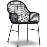 Bandera Outdoor Woven Dining Chair, Black, Set of 2-Furniture - Dining-High Fashion Home