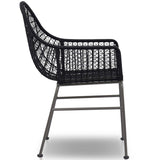 Bandera Outdoor Woven Dining Chair, Black, Set of 2-Furniture - Dining-High Fashion Home