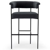 Carrie Bar Stool, Boucle Slate-Furniture - Dining-High Fashion Home