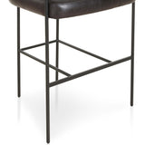 Carrie Leather Bar Stool, Sonoma Black-Furniture - Dining-High Fashion Home