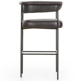 Carrie Leather Bar Stool, Sonoma Black-Furniture - Dining-High Fashion Home