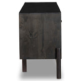 Reza Media Console, Worn Black-Furniture - Bedroom-High Fashion Home