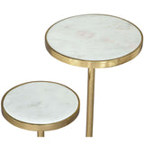 Marc Side Table, White & Gold-Furniture - Accent Tables-High Fashion Home