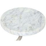 Joel Side Table, White & Silver-Furniture - Accent Tables-High Fashion Home