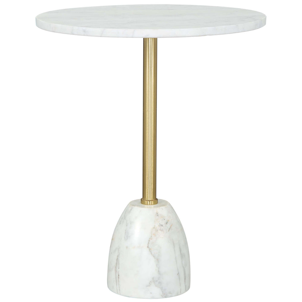 Cynthia Side Table, White & Gold-Furniture - Accent Tables-High Fashion Home