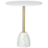 Cynthia Side Table, White & Gold-Furniture - Accent Tables-High Fashion Home