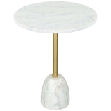 Cynthia Side Table, White & Gold-Furniture - Accent Tables-High Fashion Home