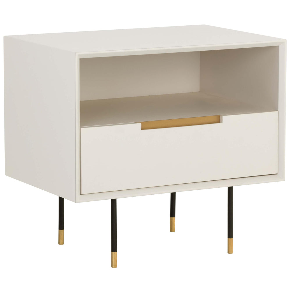 Danbury Nightstand, Modern Cream-Furniture - Bedroom-High Fashion Home