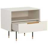 Danbury Nightstand, Modern Cream-Furniture - Bedroom-High Fashion Home