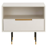 Danbury Nightstand, Modern Cream-Furniture - Bedroom-High Fashion Home