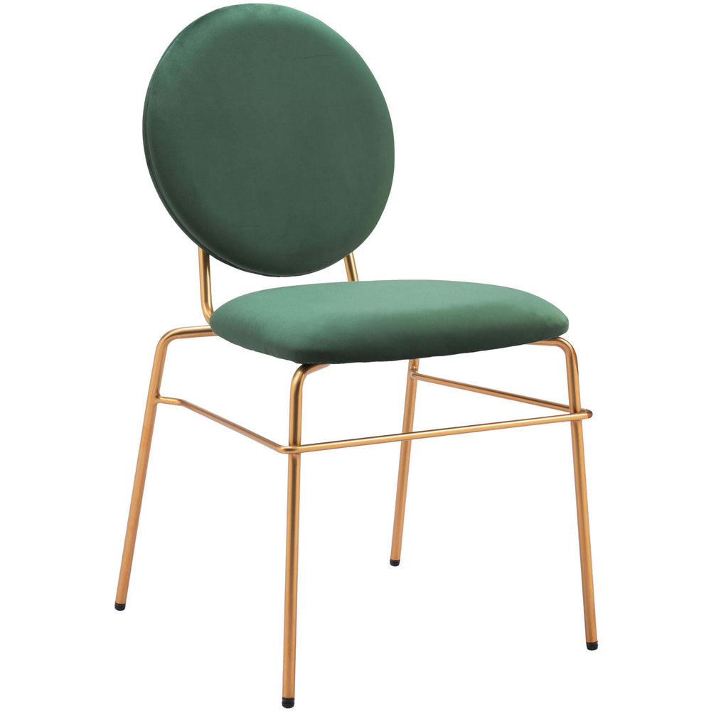 Odessa Dining Chair, Green/Gold, Set of 2-Furniture - Dining-High Fashion Home