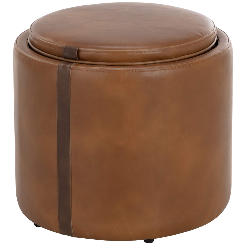 Borelli Storage Ottoman, Tobacco Tan/Autumn Chestnut-Furniture - Storage-High Fashion Home