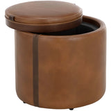 Borelli Storage Ottoman, Tobacco Tan/Autumn Chestnut-Furniture - Storage-High Fashion Home