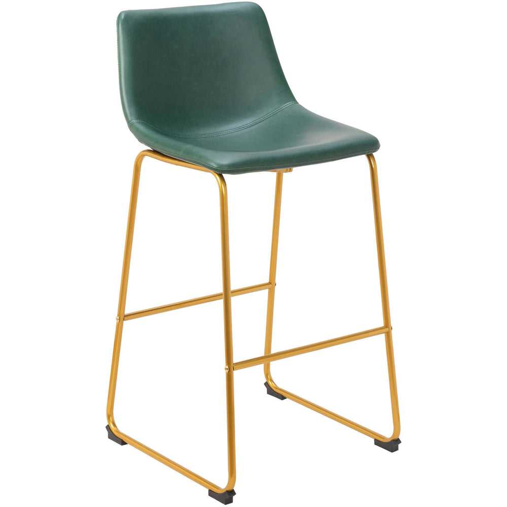 Augusta Barstool, Green/Gold-Furniture - Chairs-High Fashion Home