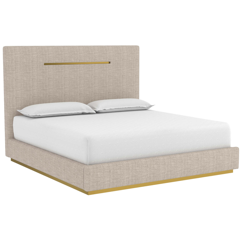 Danbury King Bed, Naya Check Cream-Furniture - Bedroom-High Fashion Home