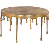 Drip Coffee Table, Antique Brass-Furniture - Accent Tables-High Fashion Home