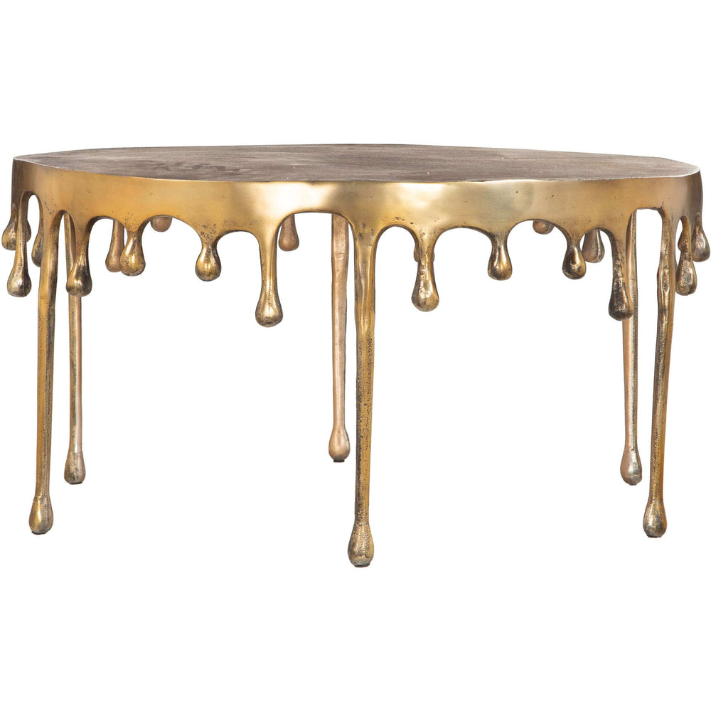 Drip Coffee Table, Antique Brass-Furniture - Accent Tables-High Fashion Home