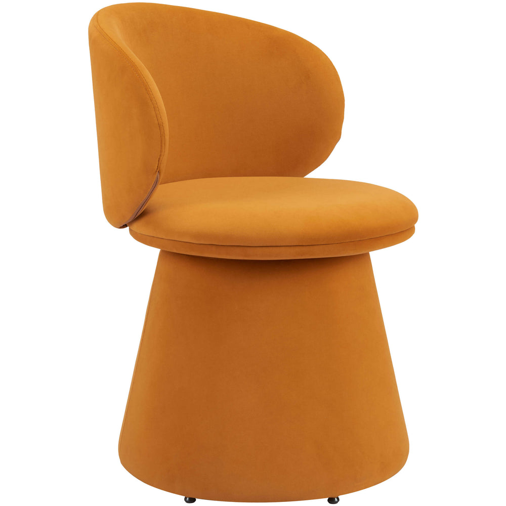 Oblic Swivel Dining Chair, Orange, Set of 2-Furniture - Dining-High Fashion Home