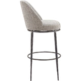 Nordhavn Swivel Barstool, Gray-Furniture - Dining-High Fashion Home