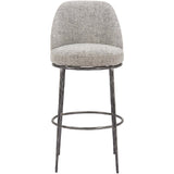 Nordhavn Swivel Barstool, Gray-Furniture - Dining-High Fashion Home