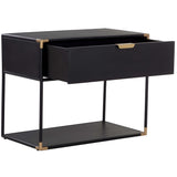 Doone Nightstand, Black-Furniture - Bedroom-High Fashion Home