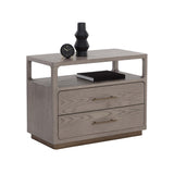 Danette Nightstand, Greige-Furniture - Bedroom-High Fashion Home