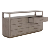 Danette Dresser, Greige-Furniture - Storage-High Fashion Home