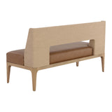 Brocco Bench, Milliken Cognac-Furniture - Benches-High Fashion Home