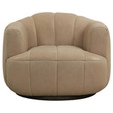 Tadeo Leather Swivel Chair, Sahara Sand-Furniture - Chairs-High Fashion Home